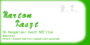 marton kaszt business card